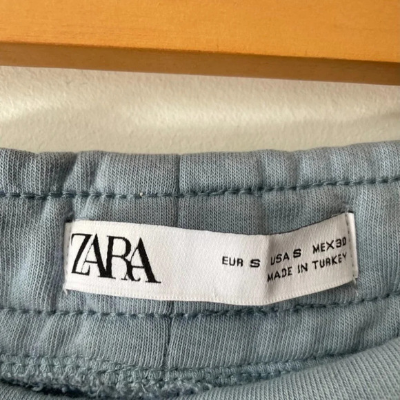 Zara Oversized Lounge Sweatpants Joggers Powder Blue Sz Small - Picture 5 of 6